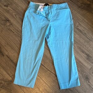 Talbots - Curvy Blue Comfortable Cotton Blend Capris